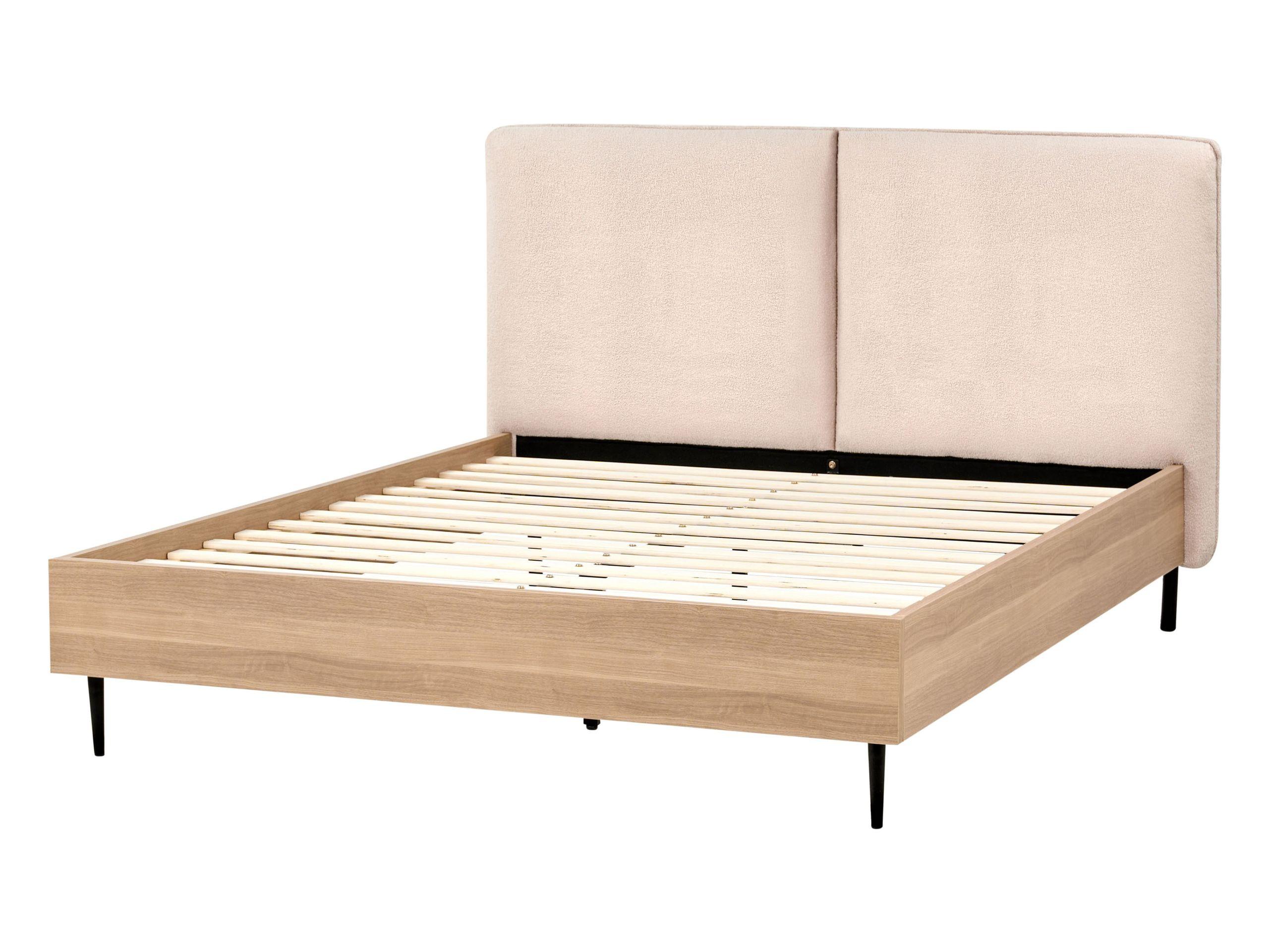 Beliani Lit avec sommier en Bouclé Traditionnel LIMANTON  