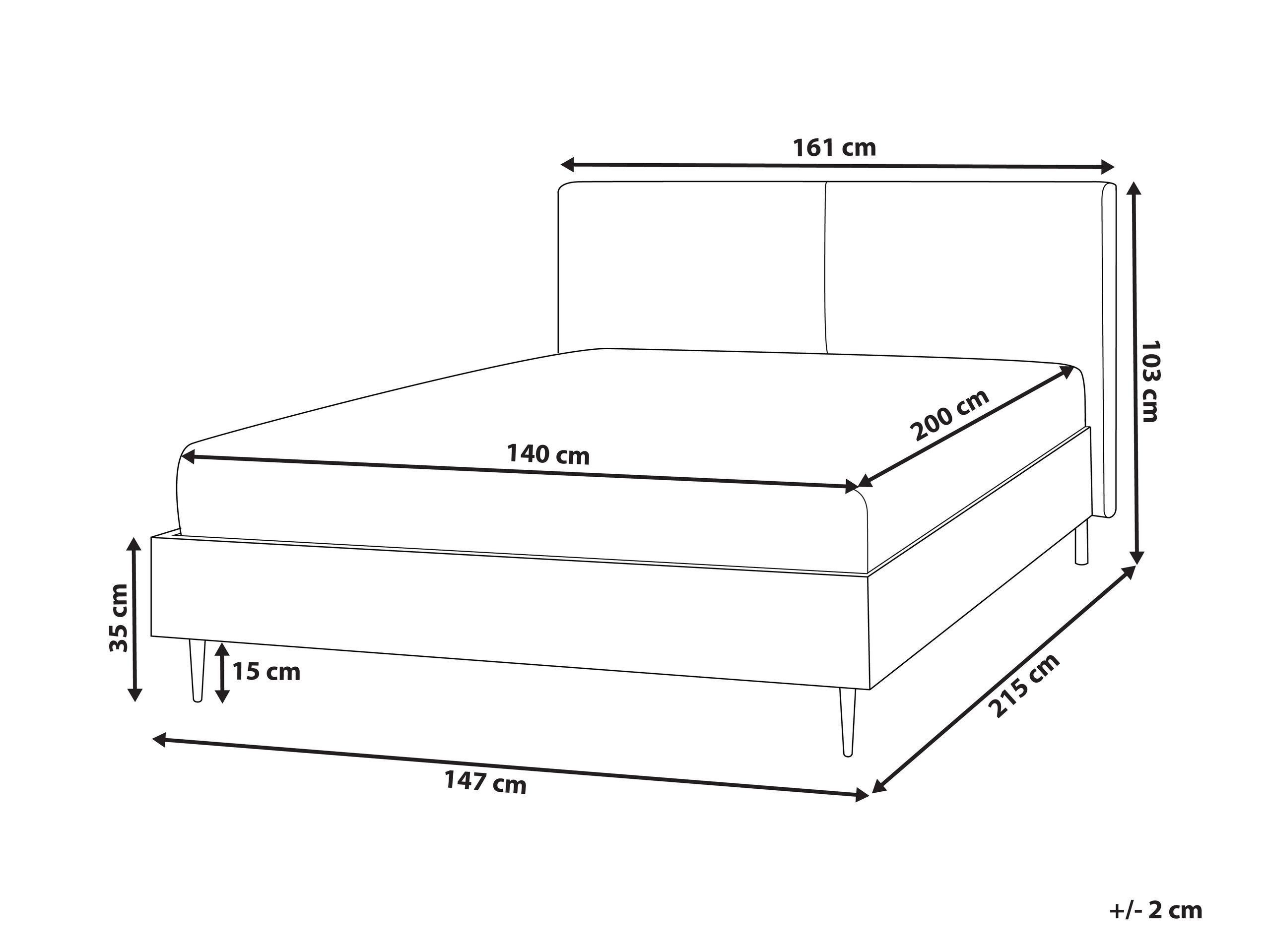 Beliani Lit avec sommier en Bouclé Traditionnel LIMANTON  