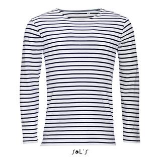 SOLS Marine Gestreiftes Langarm T-Shirt  
