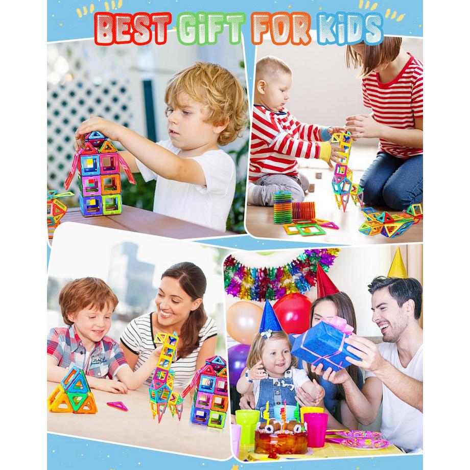 Activity-board  Blocs de construction magnétiques, 116 pièces Blocs de construction magnétiques Jouets magnétiques 
