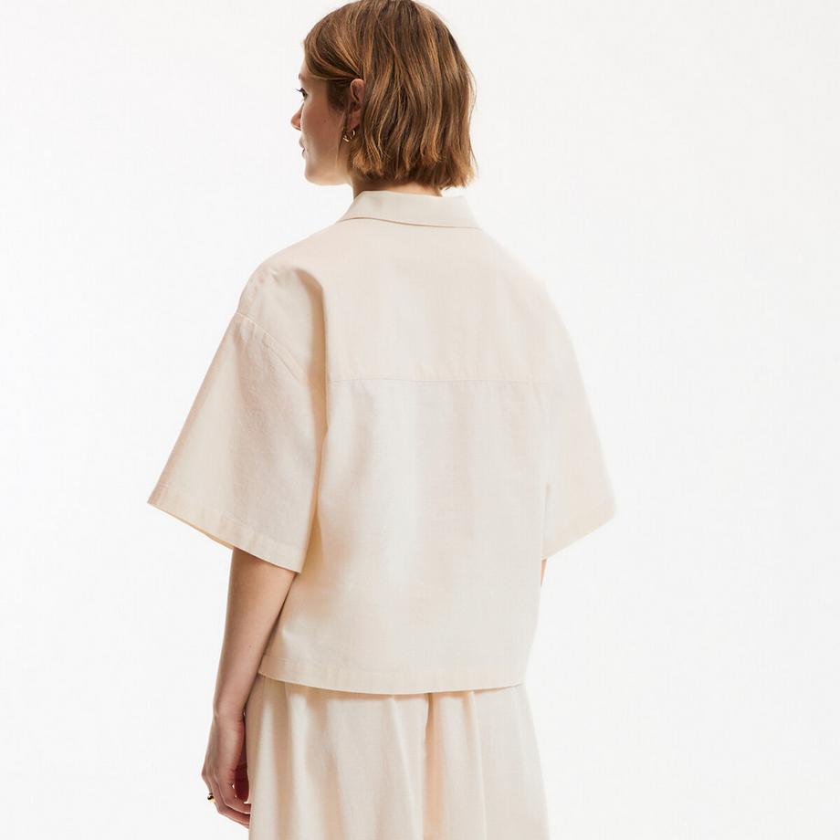 La Redoute Collections Camicia a Maniche Corte con Ricamo e Pizzo Sangallo  
