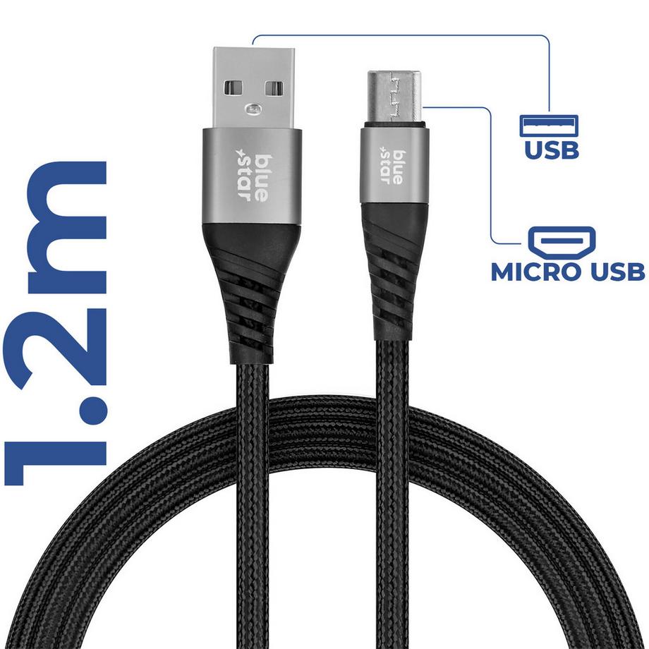 BLUE STAR  USB / Micro-USB Kabel Blue Star Schwarz 