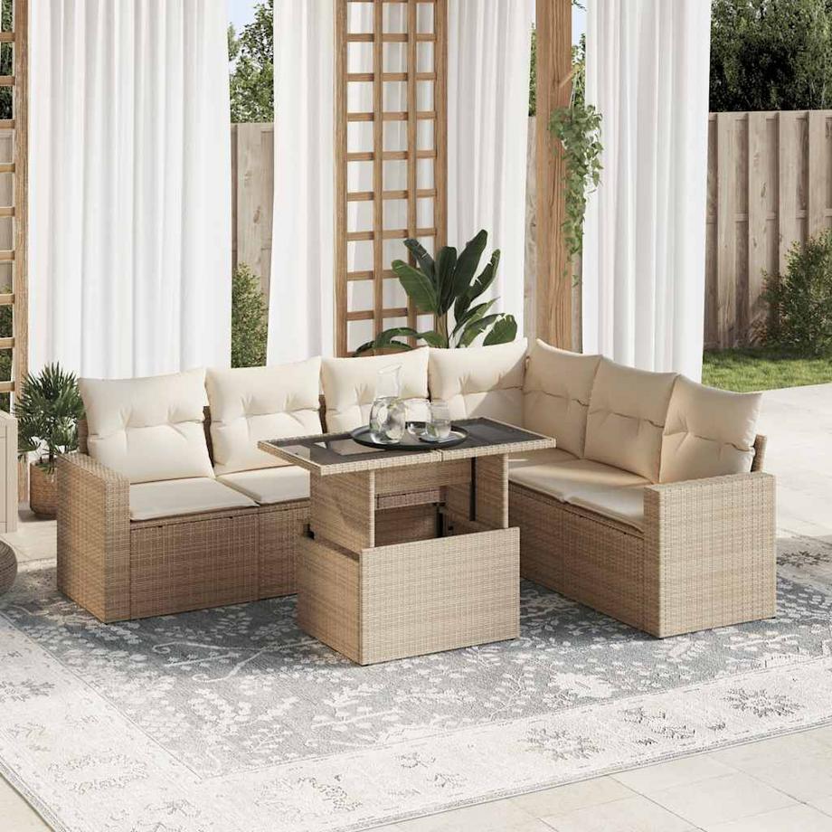 VidaXL set di divani da giardino Polirattan  