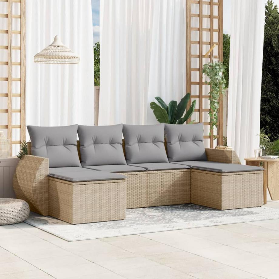 VidaXL Ensemble de canapés de jardin rotin synthétique  