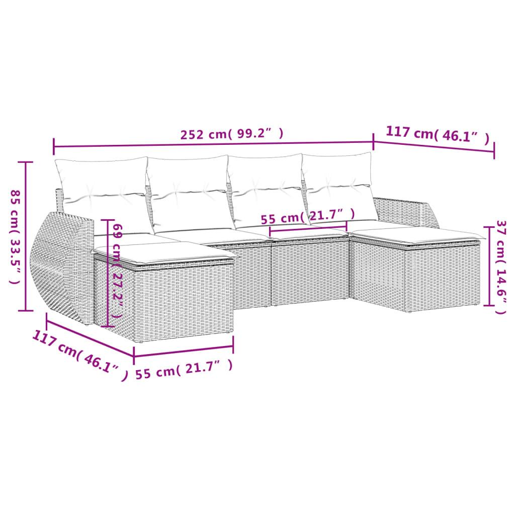 VidaXL Ensemble de canapés de jardin rotin synthétique  