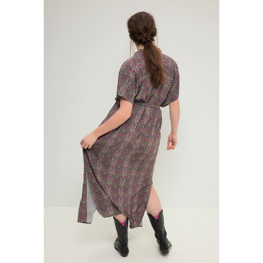 Studio Untold Robe Maxi Oversized Imprimé Cachemire Col Chemise Patte de Boutonnage  