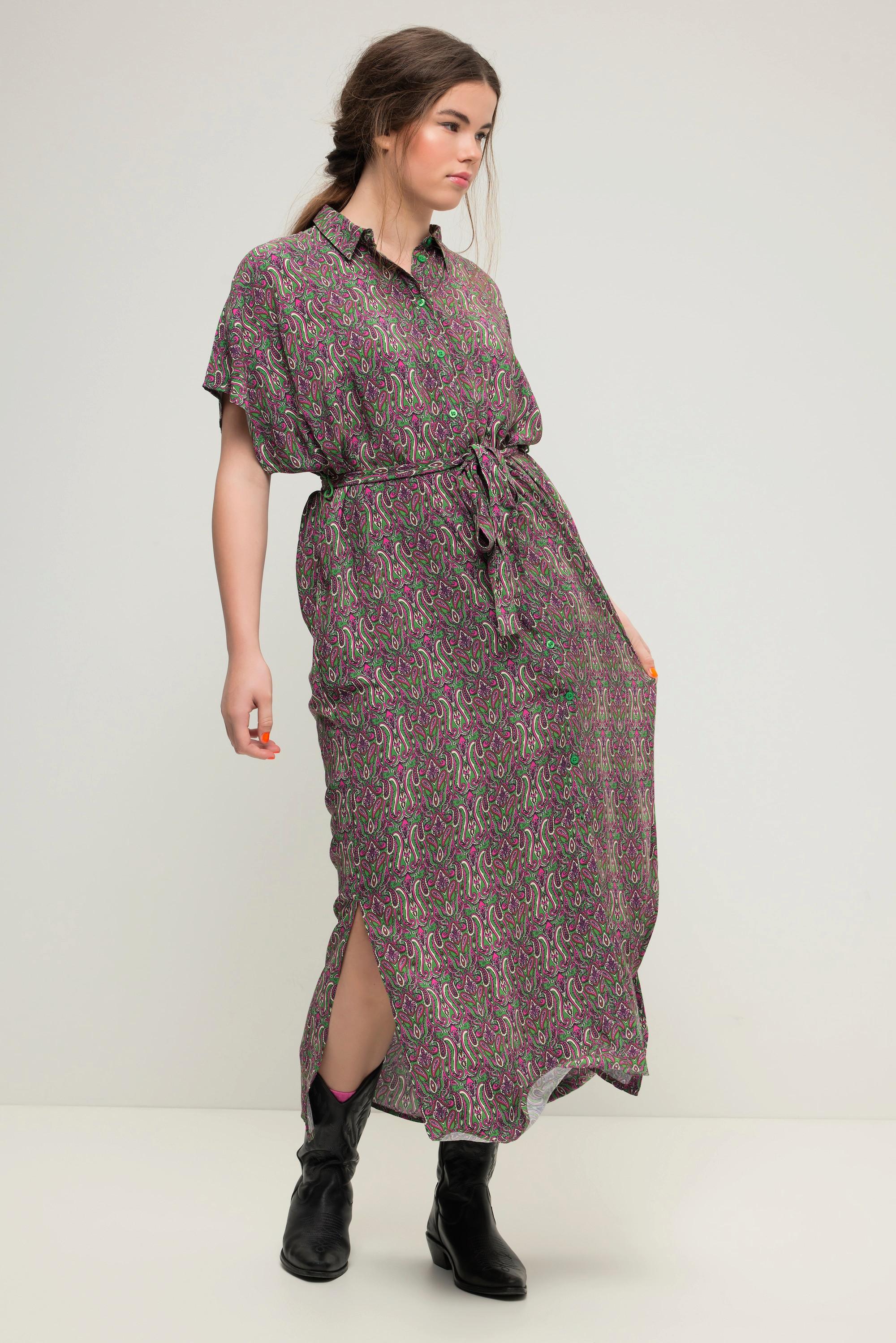 Studio Untold  Robe maxi oversized à imprimé cachemire, patte de boutonnage et col de chemise 