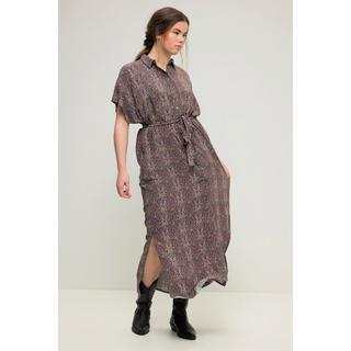 Studio Untold  Robe maxi oversized à imprimé cachemire, patte de boutonnage et col de chemise 