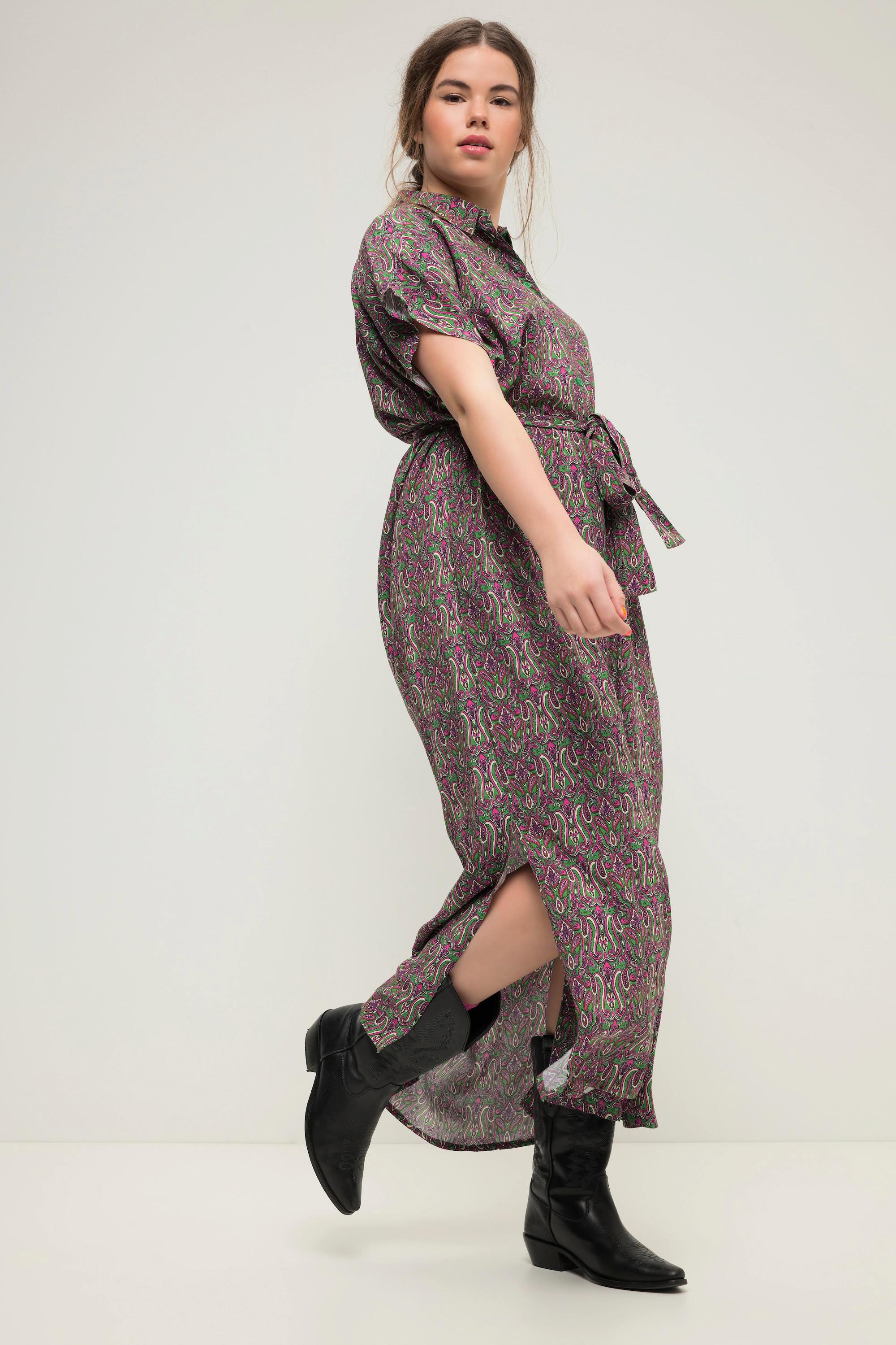 Studio Untold  Robe maxi oversized à imprimé cachemire, patte de boutonnage et col de chemise 