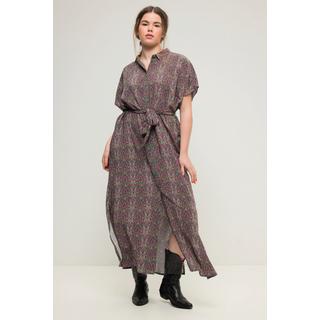 Studio Untold Maxikleid Oversized Paisley-Print Hemdkragen Knopfleiste  