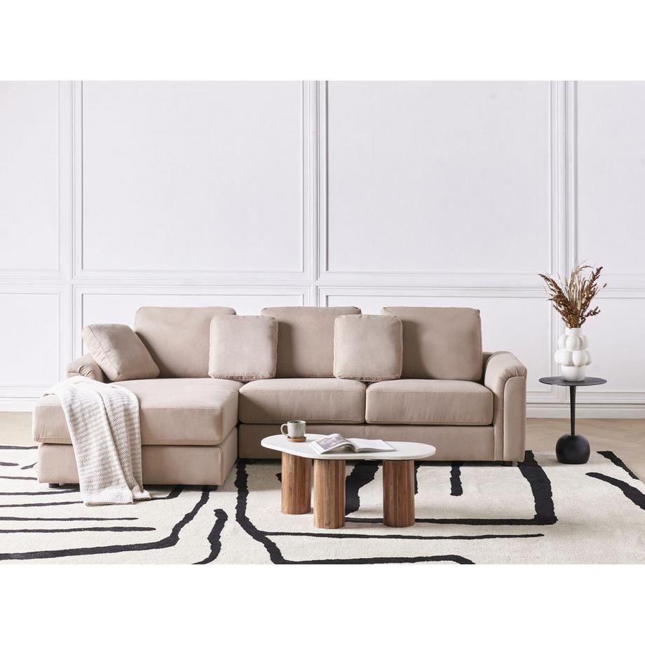 Beliani Divano angolare versione destra en Tessuto Classico KOHLO  