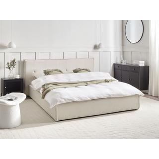 Beliani Bett mit Lattenrost aus Kunstleinen Modern LESTRE  