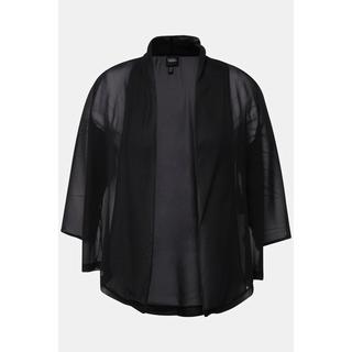 Ulla Popken Veste en mousseline oversize Col châle Manches 3/4  