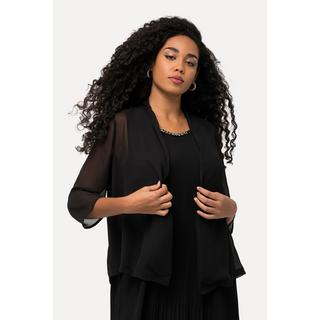 Ulla Popken Veste en mousseline oversize Col châle Manches 3/4  