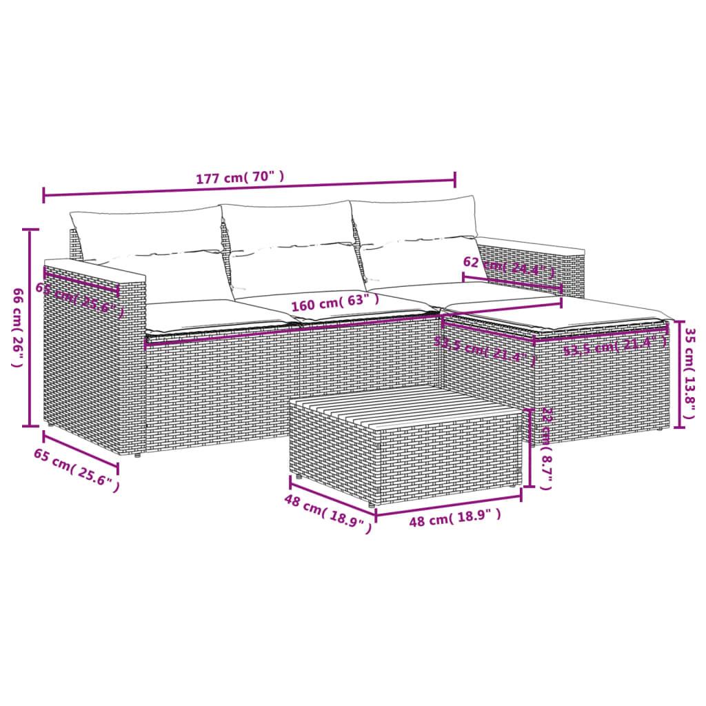 VidaXL Ensemble de canapés de jardin rotin synthétique  