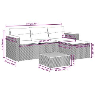 VidaXL Ensemble de canapés de jardin rotin synthétique  