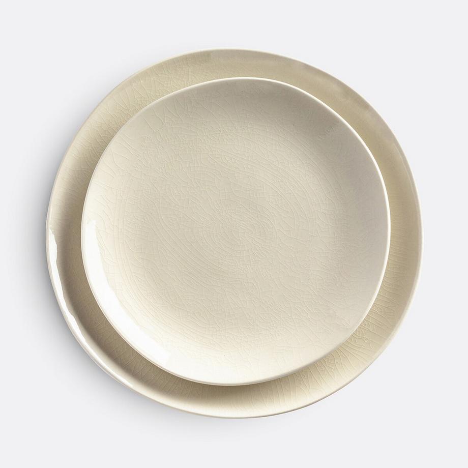 La Redoute Intérieurs Lot 4 assiettes plates craquelées  