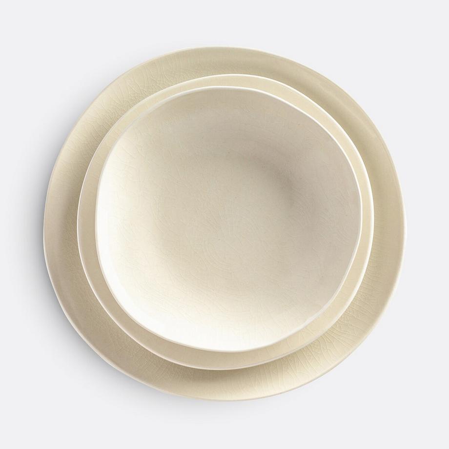 La Redoute Intérieurs Lot 4 assiettes plates craquelées  