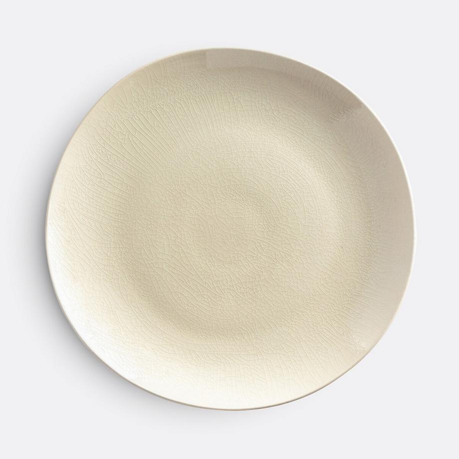 4er-Set flache Teller GOGAIN mit Craquelé-Glasur