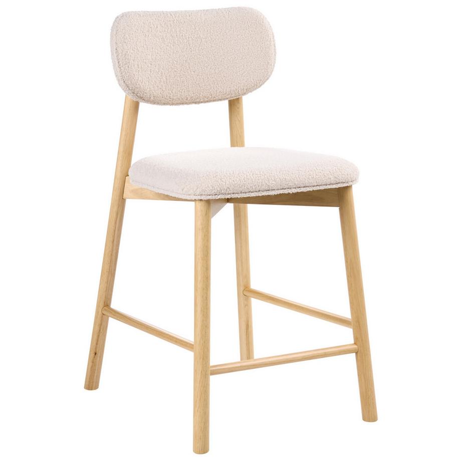 Beliani Lot de 2 chaises de bar en Bouclé Rétro MILLS  