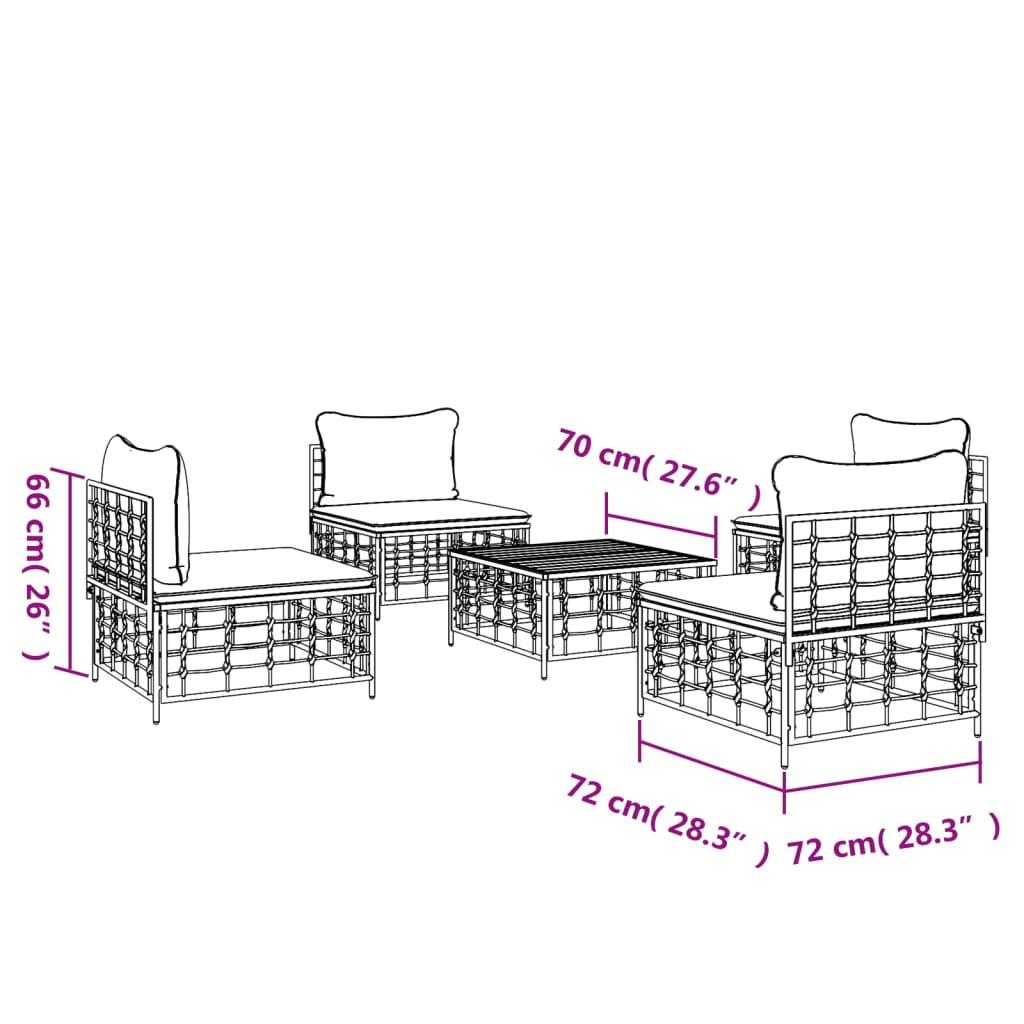 VidaXL Garten lounge set poly-rattan  