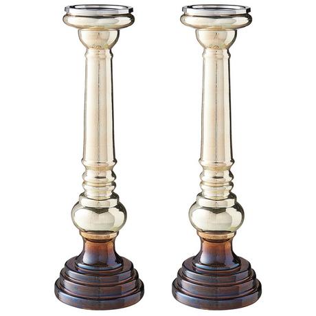 Beliani  Lot de 2 bougeoirs en Verre Glamour IMARTI 