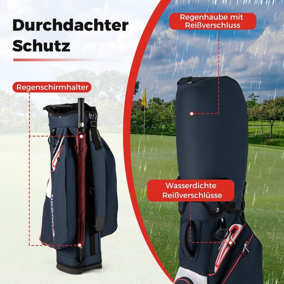 Northix  Borsa da golf con 14 divisori 