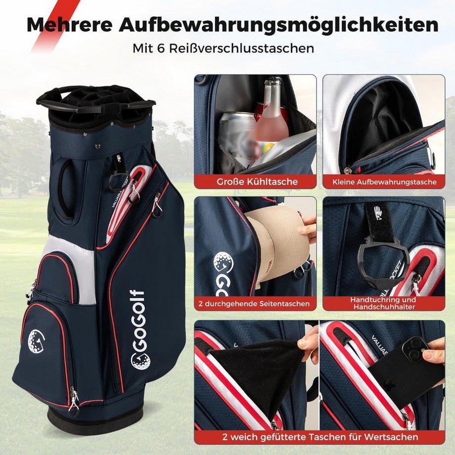 Northix  Borsa da golf con 14 divisori 