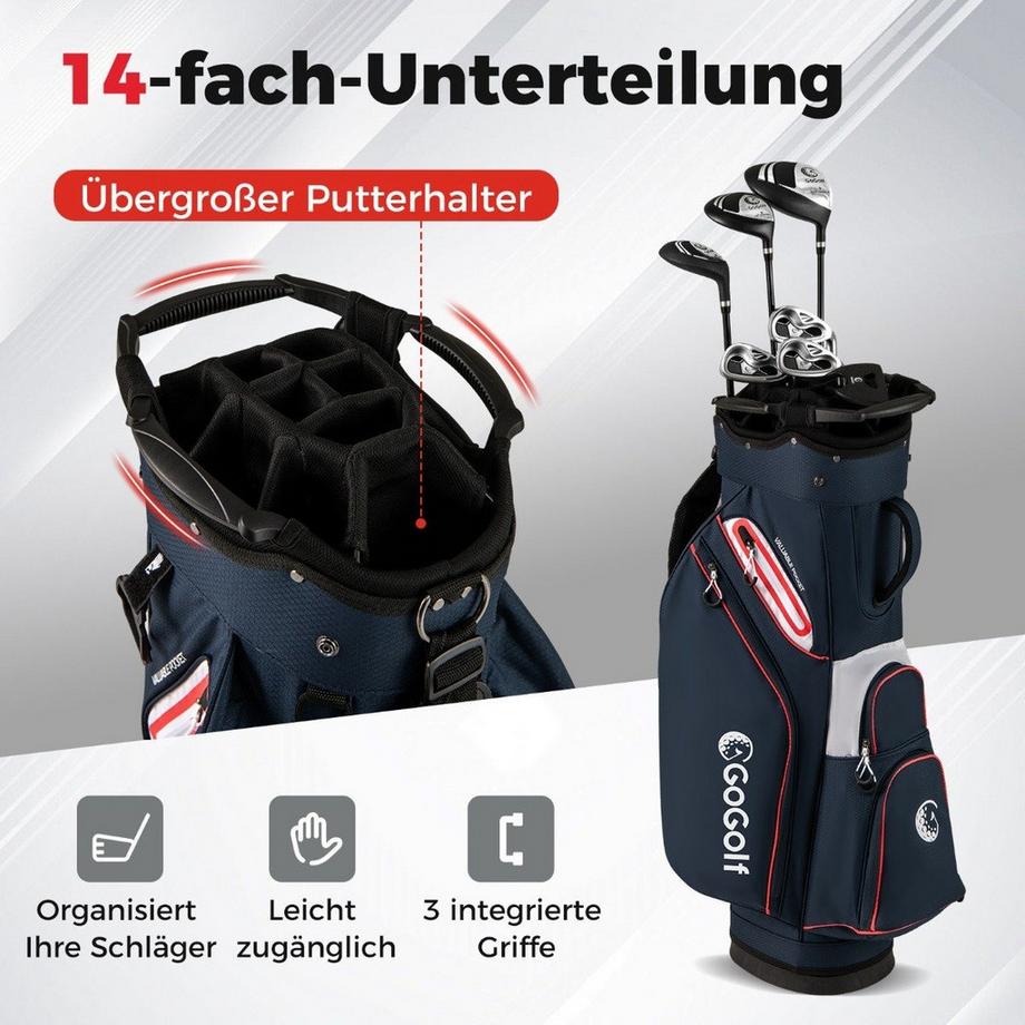 Northix  Borsa da golf con 14 divisori 