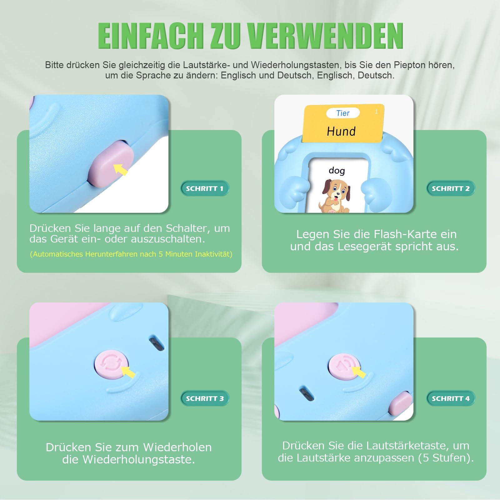 Activity-board  Sprechende Karteikarten Kinderspielzeug Lernspiele für Autismus Lernspielzeug Deutsch lernen für Kinder Vorschulkinder 