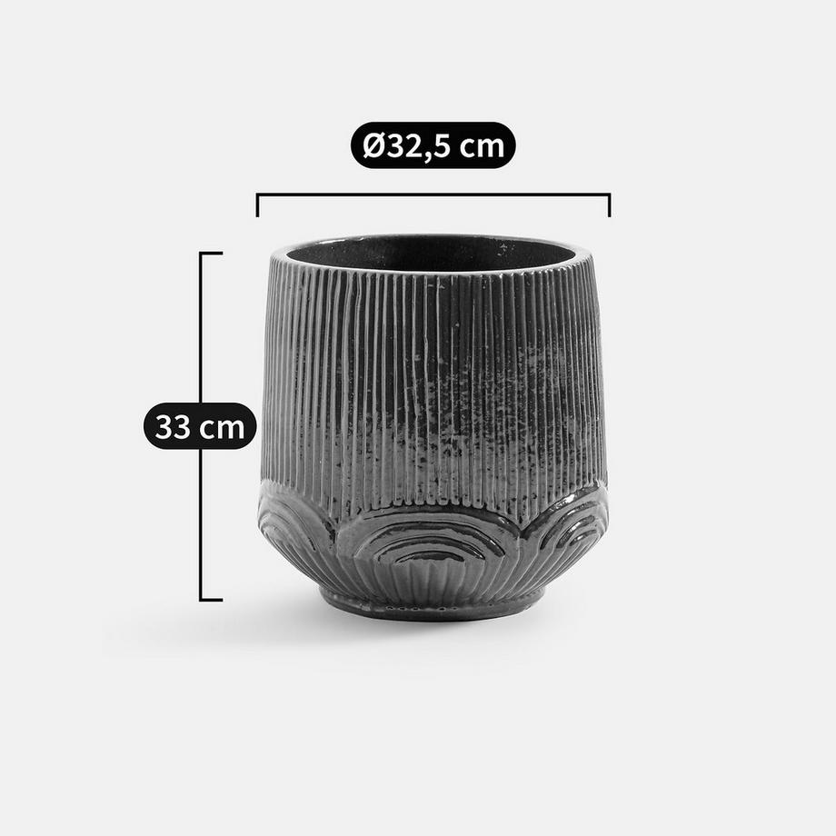 La Redoute Intérieurs Übertopf aus glasierter Terrakotta  