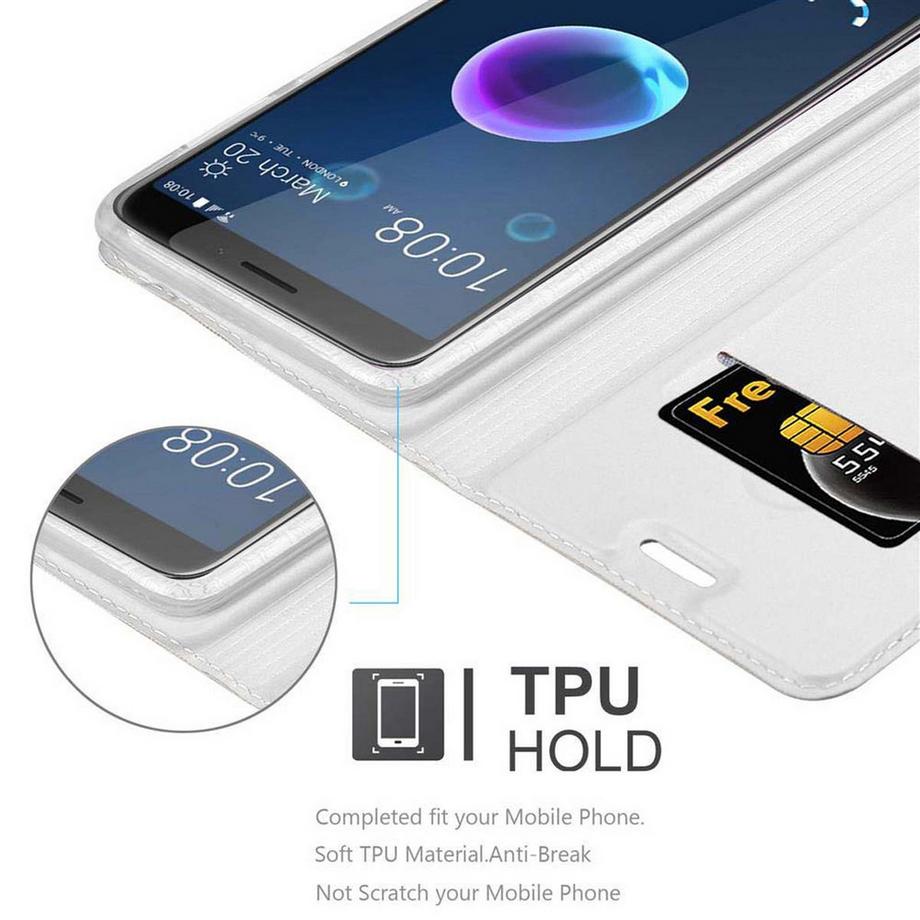 Cadorabo  Hülle für HTC Desire 12 Magnetverschluss, Kartenfach 