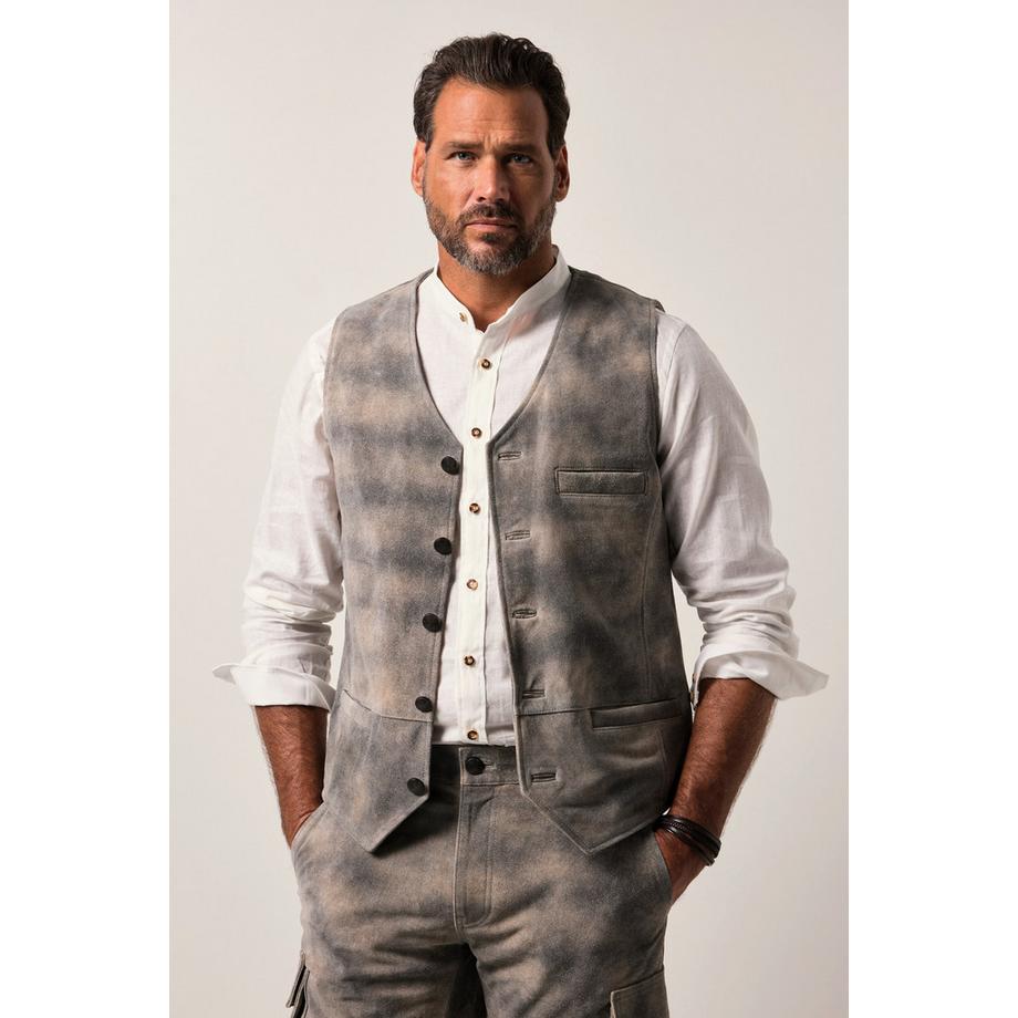 JP1880 Gilet Traditionnel en Cuir de Vachette  