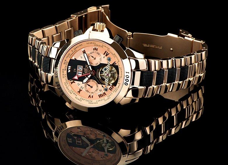 Zeitlos  Exzellent Beast Carbon Rose Steelband Referenz ZL-EBE-11 BR 