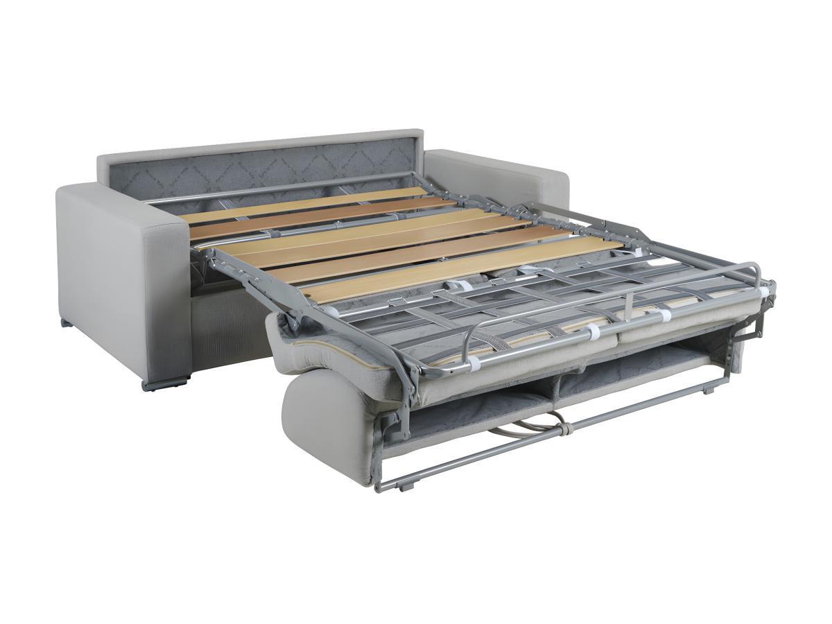 LINEA SOFA Schlafsofa mit Matratze 4-Sitzer Kunstleder - Weiß - Liegefläche mit Lattenrost: 160 cm - Matratzenhöhe: 16 cm mit Memory Schaum - CALITO  