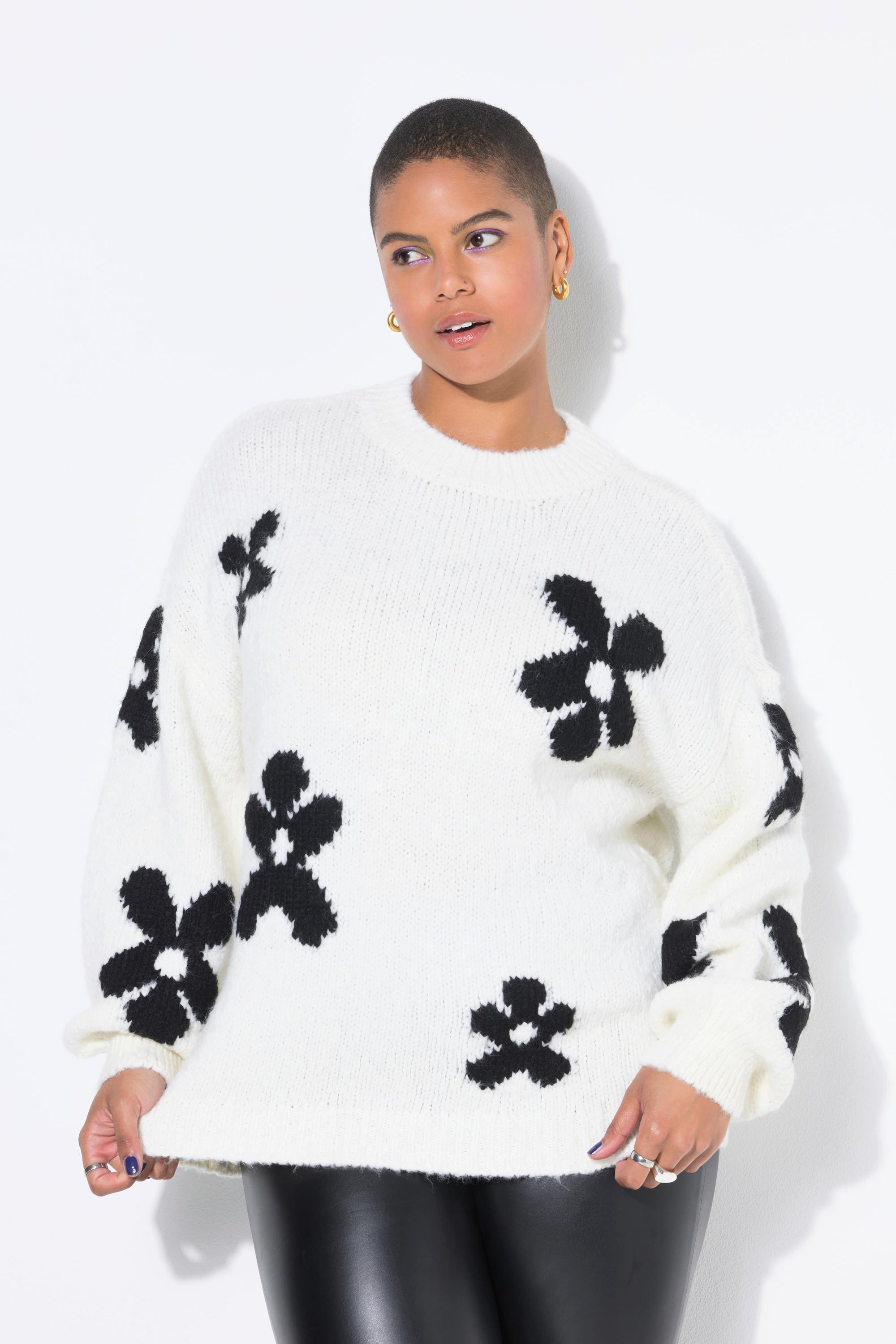 Studio Untold Oversized Fancystrick Pullover Flowers  