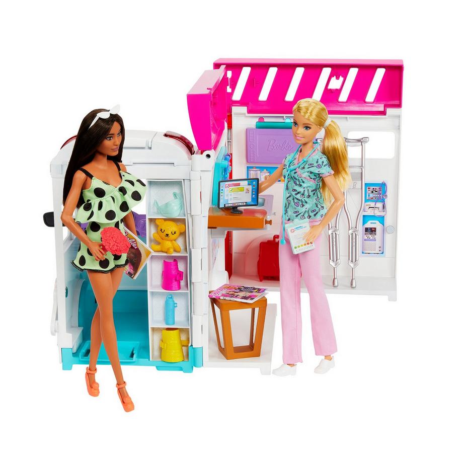 Barbie  Fahrzeuge 2-in-1 Krankenwagen Spielset 