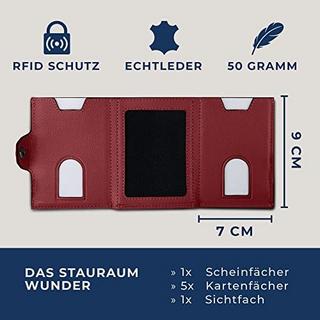 Only-bags.store  Slim Wallet mit RFID Schutz - Geldbörse klein - Mini Geldbeutel Portmonee - Kartenetui Echtleder 