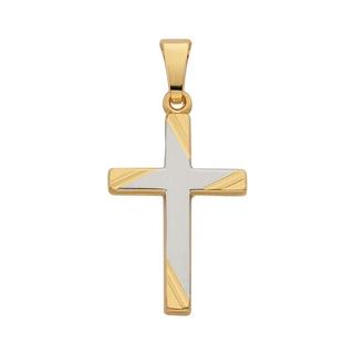 MUAU Schmuck  Anhänger Kreuz Gelbgold 750, 23x12mm 