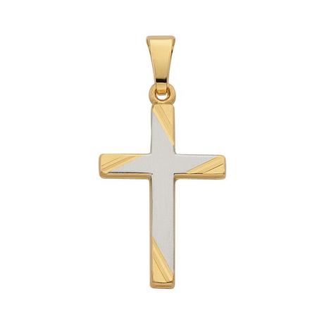 MUAU Schmuck  Anhänger Kreuz Gelbgold 750, 23x12mm 