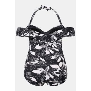 Ulla Popken Costume da bagno Fiori Coppe Morbide Apertura Riciclato  