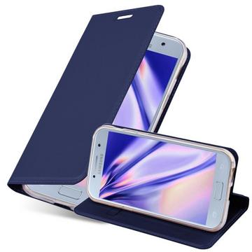 Housse compatible avec Samsung Galaxy A3 2017 - Coque de protection avec fermeture magnétique, fonction de support et compartiment pour carte