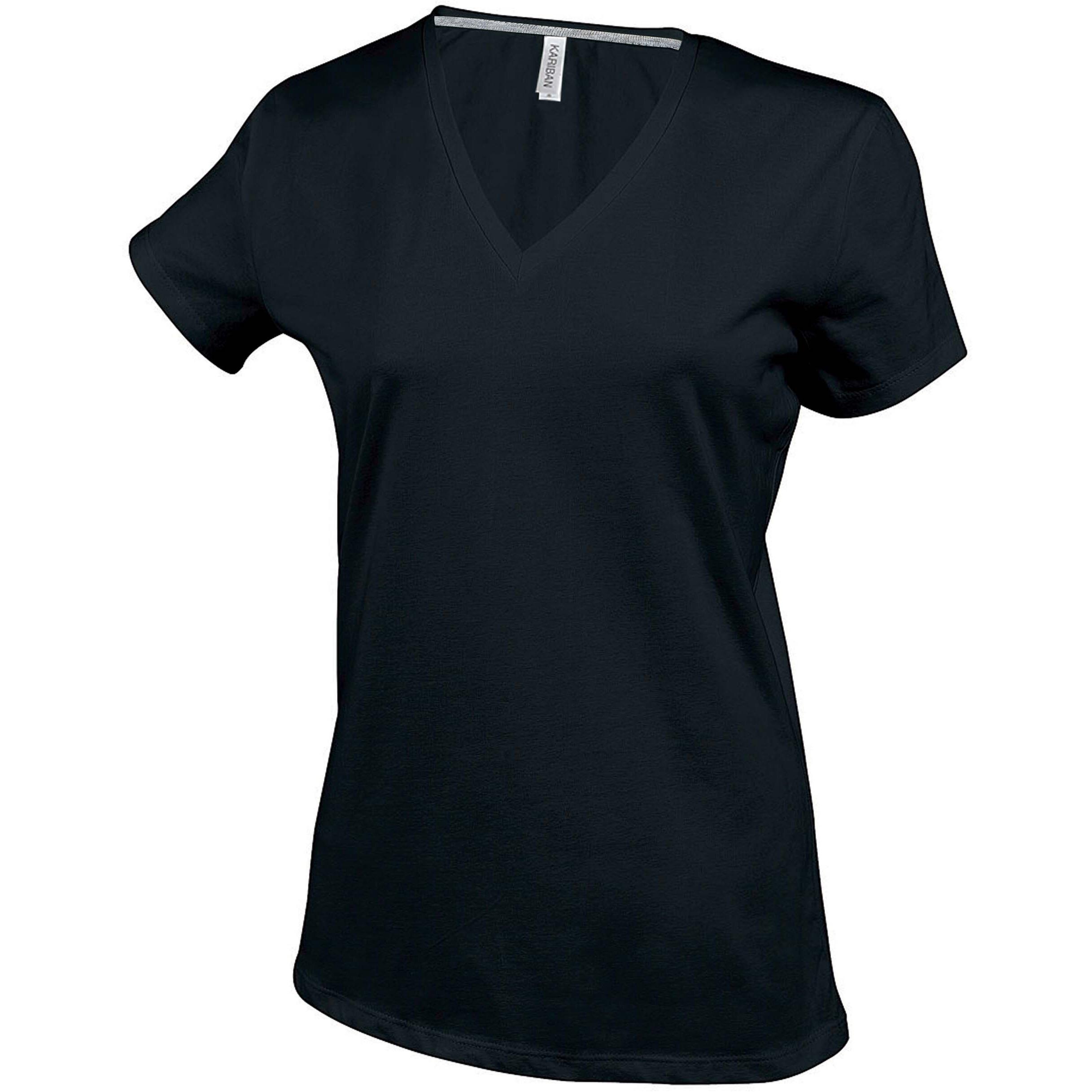 Kariban  damen t-shirt tailliert col v 