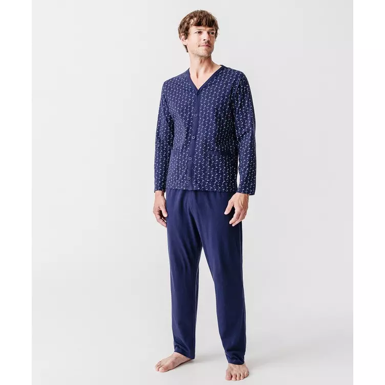 Damart Geknöpfter Jersey-Pyjama aus reiner gekämmter Baumwolle.online kaufen MANOR