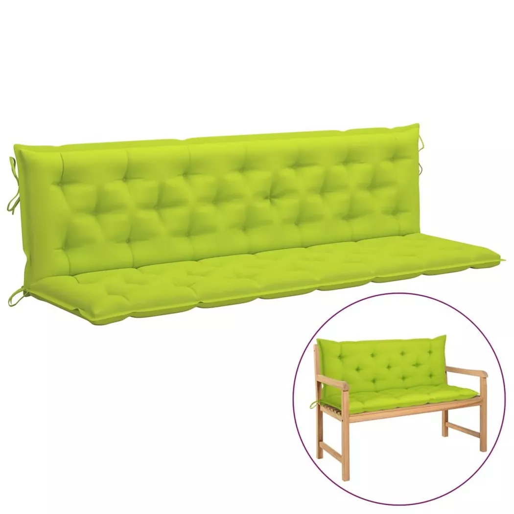 VidaXL - Coussin de banc de jardin tissu, 200 cm, Vert