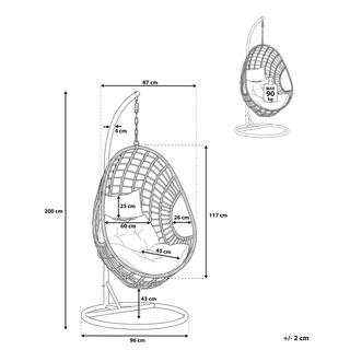 Beliani Hängesessel mit Gestell aus PE Rattan Retro ARPINO  