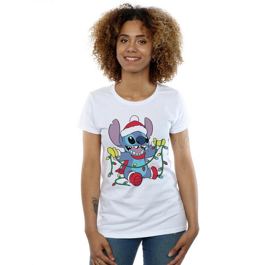Disney Stitch T-Shirt Luci di Natale  