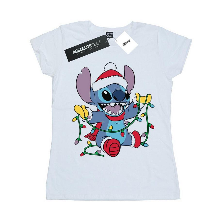 Disney Stitch T-Shirt Luci di Natale  