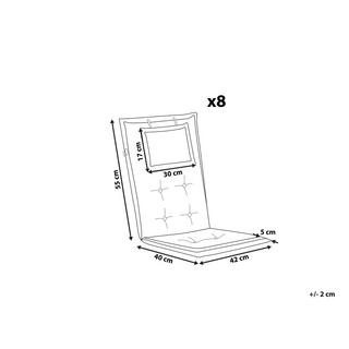 Beliani Gartenstuhlkissen 8er Set aus Polyester Skandinavisch MAUI  