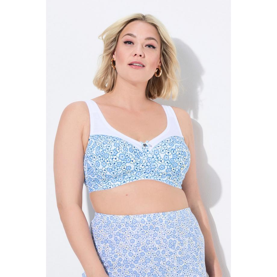 Ulla Popken Reggiseno sostenitivo Floreale senza ferretto Coppa C-F  